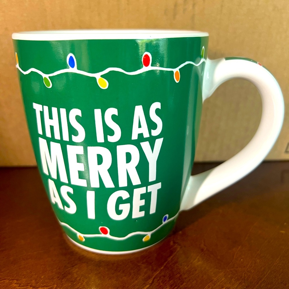 “This is as Merry I get” Big coffee cup, Christmas,funny, Tea, Mug, Holiday